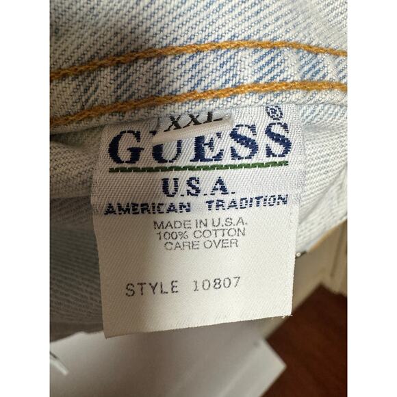 Vintage Guess Light Wash Trucker Denim Jean Jacket Size: XXL 80/90s Made In USA - Picture 5 of 5